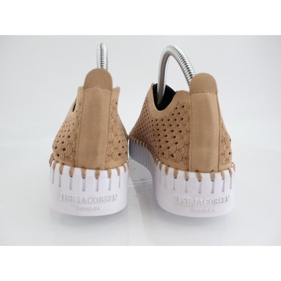 Ilse Jacobsen Tulip Platform Flat Sz 41 11 Slip On Brown Tan perforated Sneaker